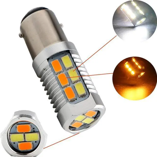 Alt view image 3 of 5 - 2 x 1157 Switchback LED Amber/White 22LED LED Bulbs Vechile Lamp For Car Suv