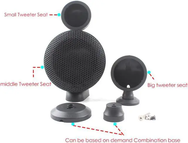 Alt view image 7 of 7 - Acaigel 4 Inch Three-way Car Audio Tweeter Speaker Holder Enclosure Kit A-pillar Mount Shell