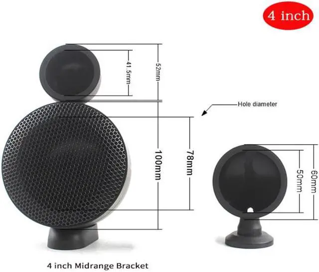 Alt view image 6 of 7 - Acaigel 4 Inch Three-way Car Audio Tweeter Speaker Holder Enclosure Kit A-pillar Mount Shell