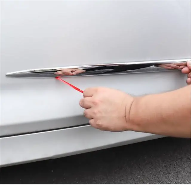 Alt view image 4 of 7 - Acaigel Chrome Side Skirt Door Side Line Sill Garnish Body Molding Trim Cover 4Pcs for  Ship?from?USA
