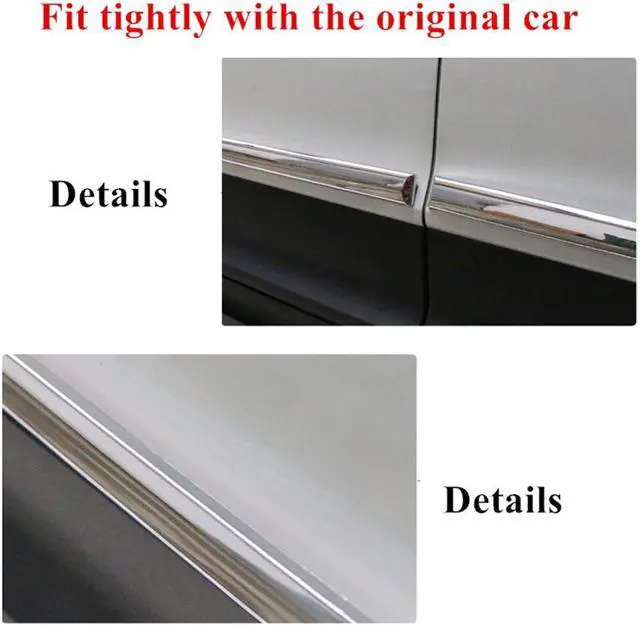 Alt view image 7 of 7 - Acaigel Chrome Side Skirt Door Side Line Sill Garnish Body Molding Trim Cover 4Pcs for  Ship?from?USA