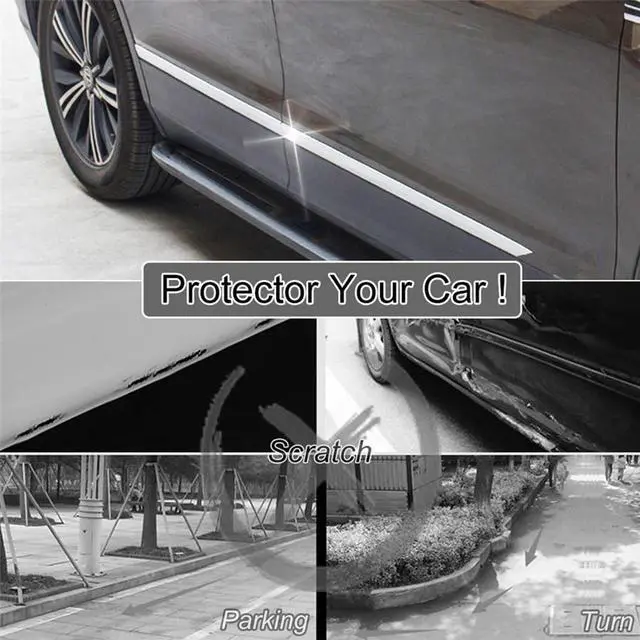 Alt view image 5 of 7 - Acaigel Chrome Side Skirt Door Side Line Sill Garnish Body Molding Trim Cover 4Pcs for  Ship?from?USA