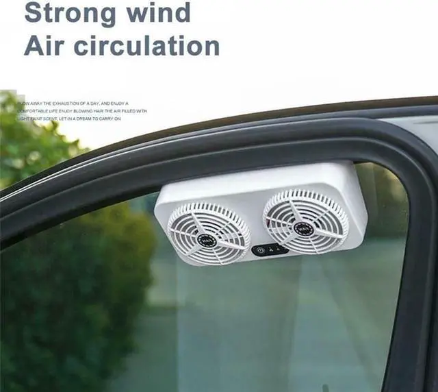 Alt view image 7 of 7 - Acaigel ar Home Dual-use Exhaust Fan Auto USB Charging Cooling Tool Car Air Circulation Smoke Exhaust Fan Car Ventilation Fan Ship?from?USA