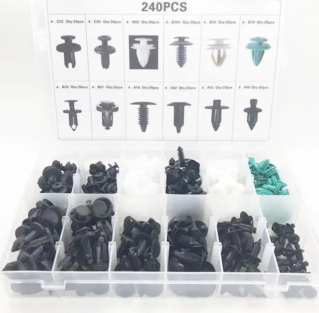 Alt view image 5 of 5 - Yingshan 240Pcs Mixed Car Door Bumper Panel Fender Fastener Push Rivet Retaining Clip