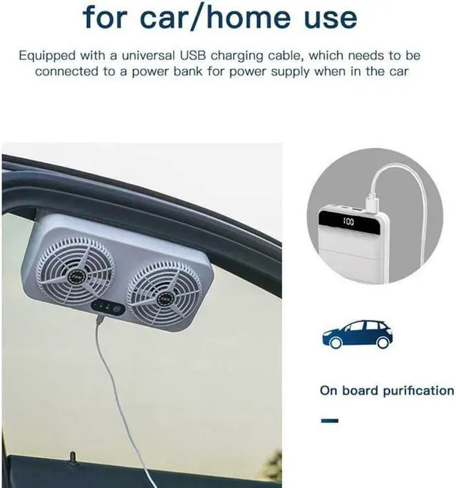 Alt view image 4 of 7 - Acaigel ar Home Dual-use Exhaust Fan Auto USB Charging Cooling Tool Car Air Circulation Smoke Exhaust Fan Car Ventilation Fan Ship?from?USA