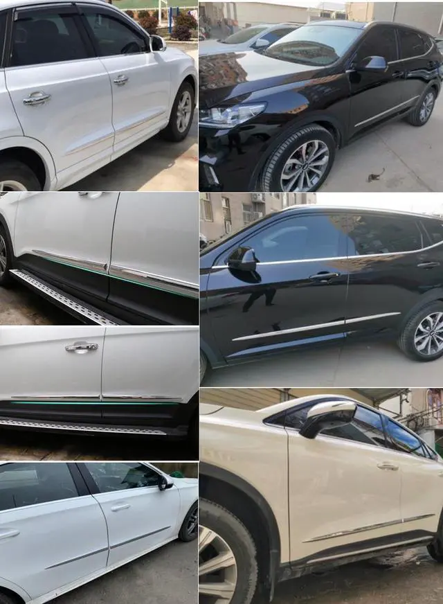 Alt view image 2 of 7 - Acaigel Chrome Side Skirt Door Side Line Sill Garnish Body Molding Trim Cover 4Pcs for  Ship?from?USA
