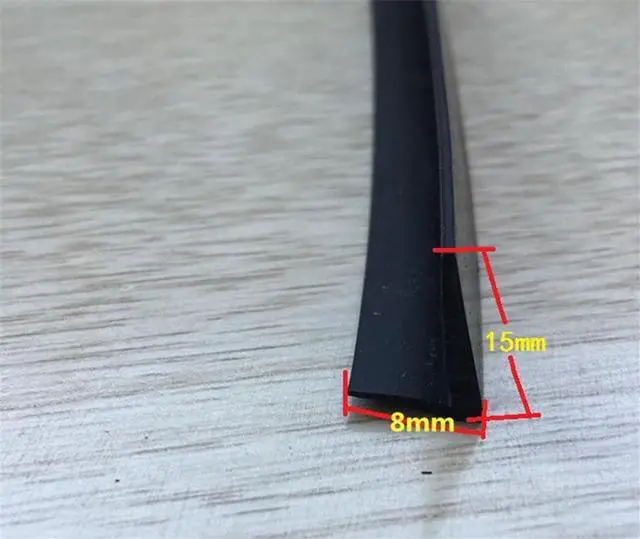 Alt view image 3 of 7 - Acaigel 8M Car Door Glass Window Seal Strip V Type Rubber Black Weatherstrip