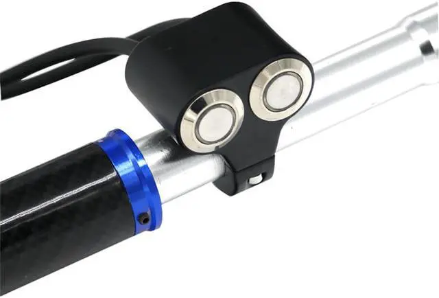 Alt view image 7 of 7 - Paiying Metal LED Dual Push Button Handlebar Mount Switch Self-Latch for Motorcycle ATV