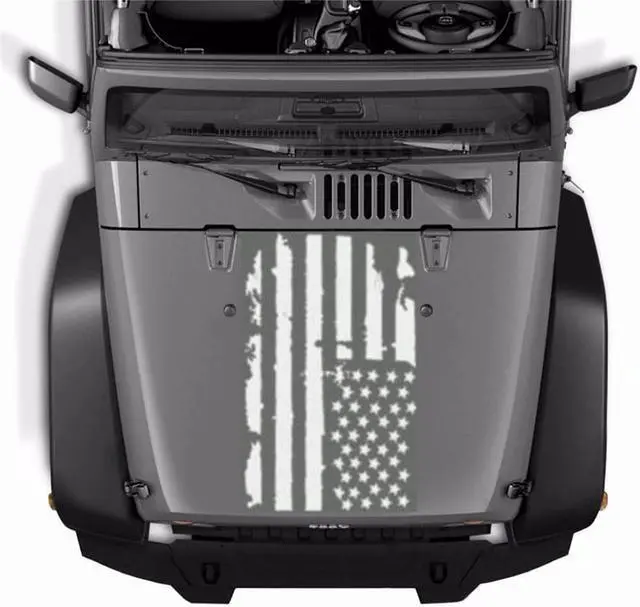 Main image of Yingshan Universal Large Size 51cmx90cm Car Truck Boay Hood White USA Flag Decal Sticker