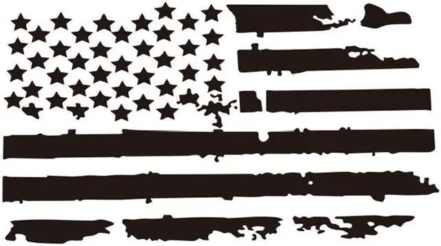 Alt view image 4 of 5 - Yingshan Universal Large Size 51cmx90cm Car Truck Boay Hood White USA Flag Decal Sticker