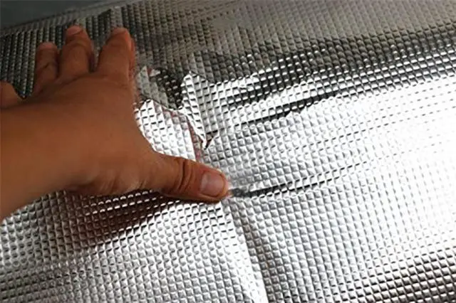 Alt view image 7 of 7 - Paiying 55''x39" Aluminum & Foam Auto Fire Wall Mat Soundproof Noise Insulation Deadener
