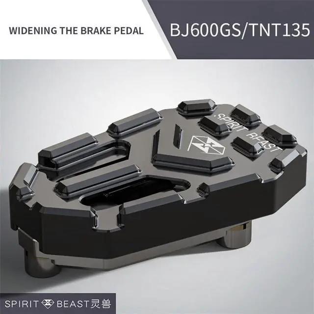 Alt view image 5 of 6 - Furulu Black Aluminum Alloy Motorcycle Brake Pedal Modified Widened Foot Pedal Non-slip
