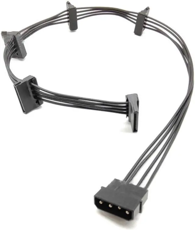 Alt view image 2 of 14 - 2 Pcs / Set 15pin Splitter Hard Drive HDD SSD SATA Power Supply Cable Cord 18AWG PC Server 4 pin IDE Molex 1 To 5