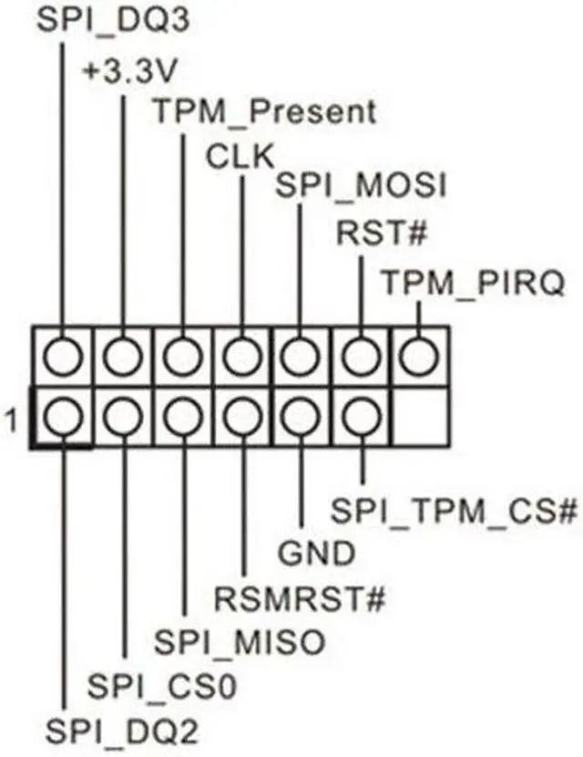 Alt view image 3 of 5 - For ASROCK 14 PIN SPI Motherboard Windows 11 TPM 2.0 Security Module Board - Prevent Reverse Insertion