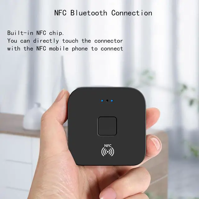 Alt view image 4 of 7 - Newest Bluetooth 5.0 Receiver Wireless 3.5mm Jack AUX NFC to 2 RCA Audio Stereo Adapter
