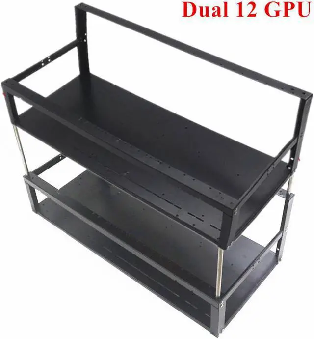 Alt view image 2 of 7 - Acaigel Double Deck 12 GPU Open Air Frame Rack Case For ETH BTC Mining Rig Computer USA