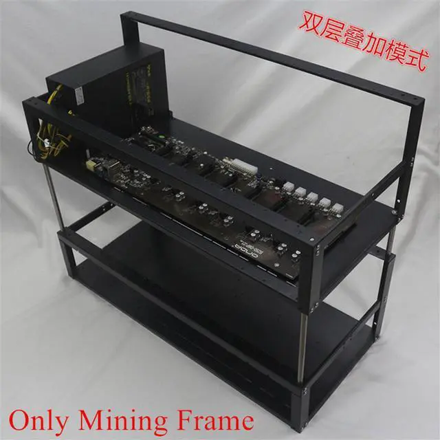 Alt view image 4 of 7 - Acaigel Double Deck 12 GPU Open Air Frame Rack Case For ETH BTC Mining Rig Computer USA