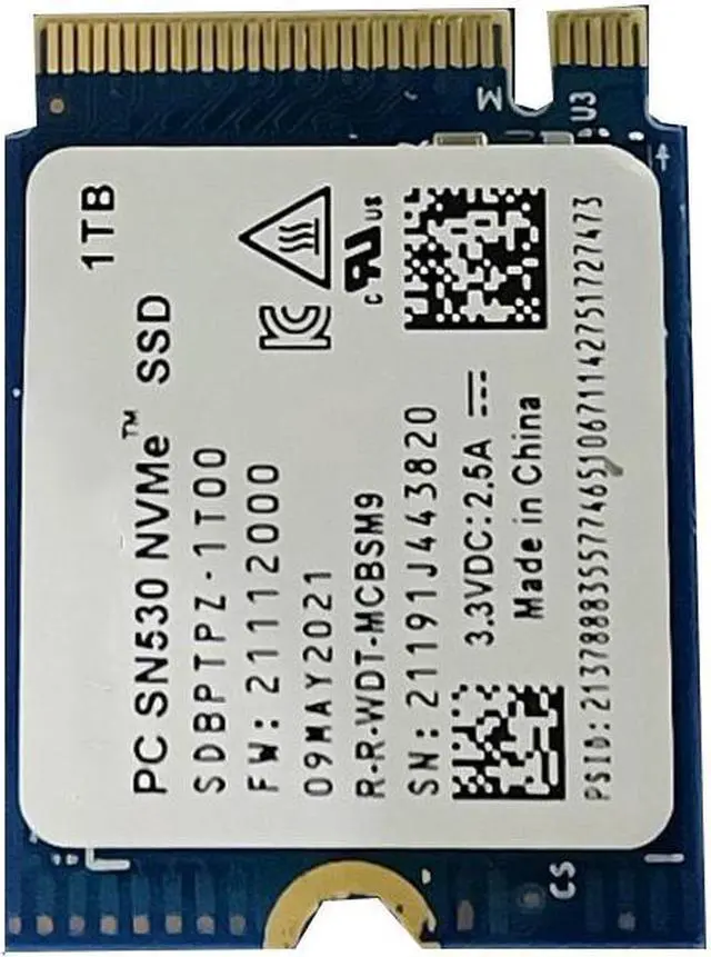 Alt view image 4 of 6 - SN530 m.2 2230 SSD 1TB NVMe PCIe for Microsoft Surface Pro X Surface Laptop 3