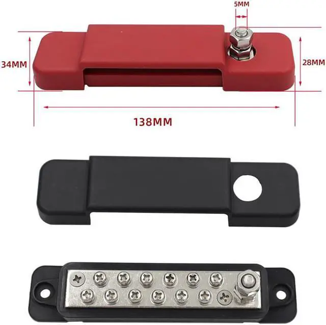 Alt view image 4 of 5 - Paiying 12 Way Bus Bar Power Distribution 12V 150A Rated Terminal Block For Auto Marine