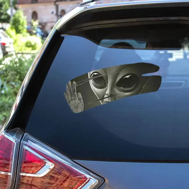 Alt view image 3 of 5 - Acaigel 3D Alien Car Window Sticker Self-Adhesive PVC Vinyl Auto Racing Decal PVC30*20cm