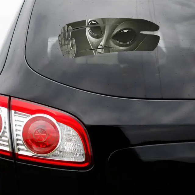 Alt view image 4 of 5 - Acaigel 3D Alien Car Window Sticker Self-Adhesive PVC Vinyl Auto Racing Decal PVC30*20cm