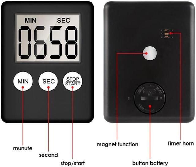 2pcs Magnetic LCD Digital Kitchen Timer Count Down Clear Loud