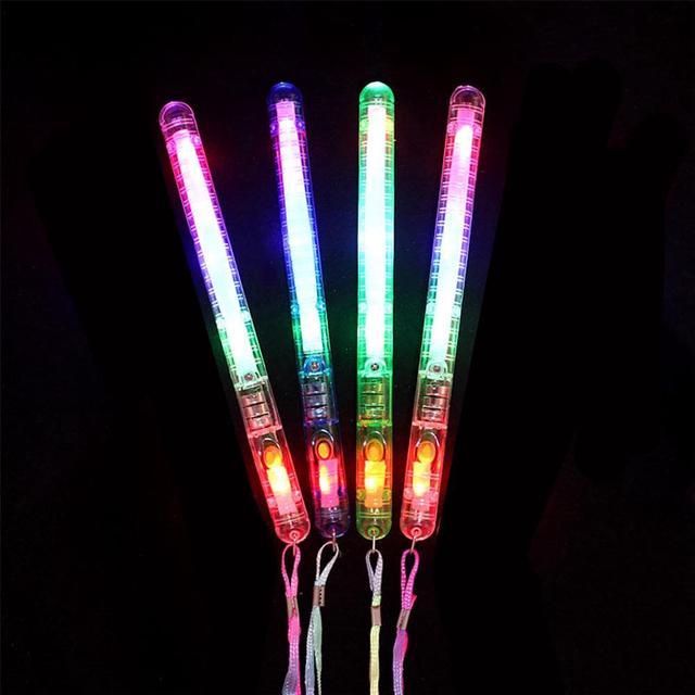 4Pcs Flashing Wand LED/ Light Up/ Glowing Stick Blinking Concert Party  Favors Glow Party Supplies 