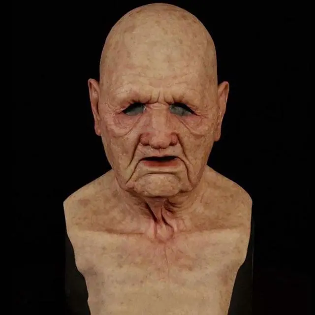 Alt view image 3 of 6 - Halloween Old Man Bald Head Latex Adult Mask The Elder Holiday Funny Costume Masks