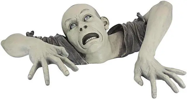 Alt view image 2 of 5 - Yassdwbn Halloween Crawling Zombie Horror Props Outdoor Garden Statue Grey Anti-deform