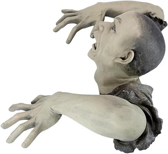 Main image of Yassdwbn Halloween Crawling Zombie Horror Props Outdoor Garden Statue Grey Anti-deform