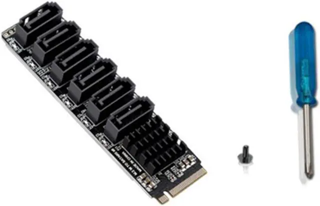 Alt view image 3 of 7 - 6x SATA3.0 M.2 M-key NVME Connector 6 Ports Adapter Expansion Card ASM1166 6Gbps