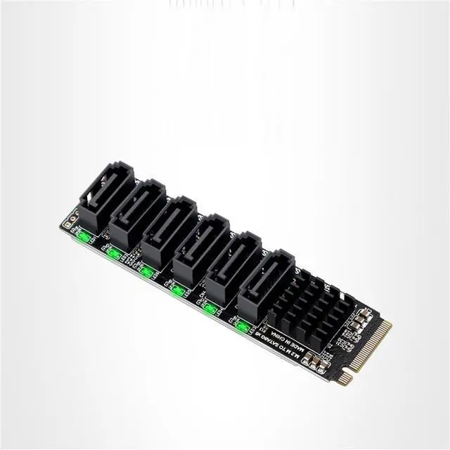 Alt view image 5 of 7 - 6x SATA3.0 M.2 M-key NVME Connector 6 Ports Adapter Expansion Card ASM1166 6Gbps