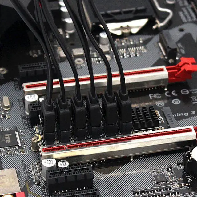 Alt view image 2 of 7 - 6x SATA3.0 M.2 M-key NVME Connector 6 Ports Adapter Expansion Card ASM1166 6Gbps