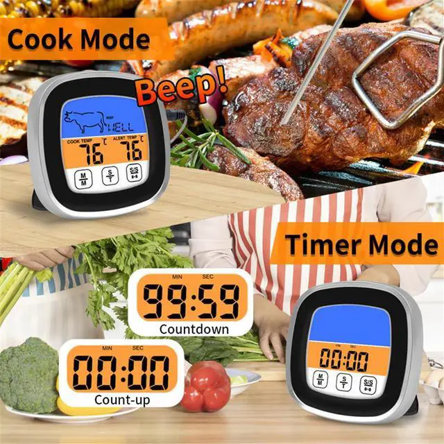 Alt view image 6 of 7 - Intelligent Digital Meat Food Thermometer With Large LCD Display for Cooking