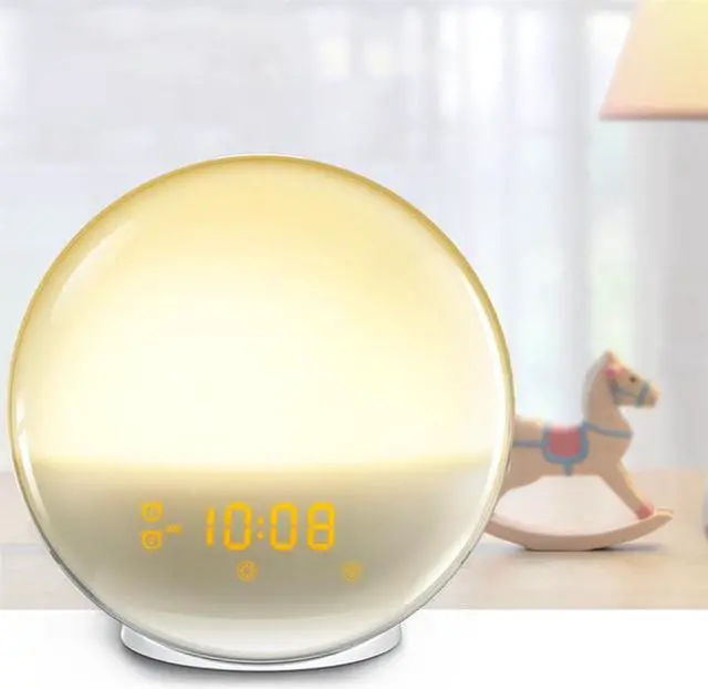 Alt view image 3 of 7 - Sunrise Alarm Clock Wake Up Light For Kids, Alarm Clocks For Bedrooms, Light Alarm Clock For Heavy Sleepers Adults, Loud Alarm Clock& 7 Sounds, FM Radio, Sleep Aid