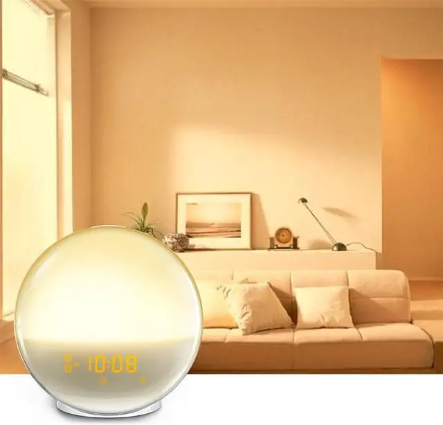 Alt view image 4 of 7 - Sunrise Alarm Clock Wake Up Light For Kids, Alarm Clocks For Bedrooms, Light Alarm Clock For Heavy Sleepers Adults, Loud Alarm Clock& 7 Sounds, FM Radio, Sleep Aid