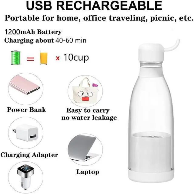 Alt view image 3 of 5 - Acaigel Portable Blender for Fruit and Vegetables USB Rechargeable Juicer For Gym Travel