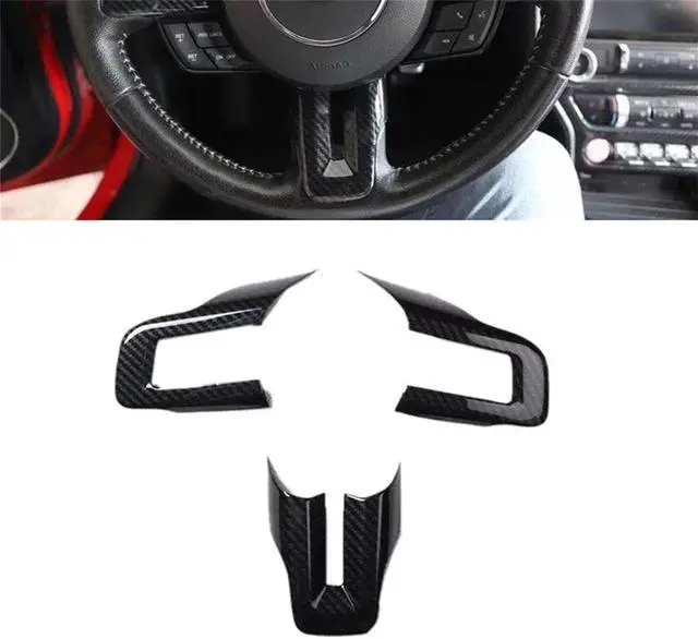 Main image of Acaigel Carbon Fiber Look Interior Steering Wheel Cover Trim Sticker For Ford Mustang 15+