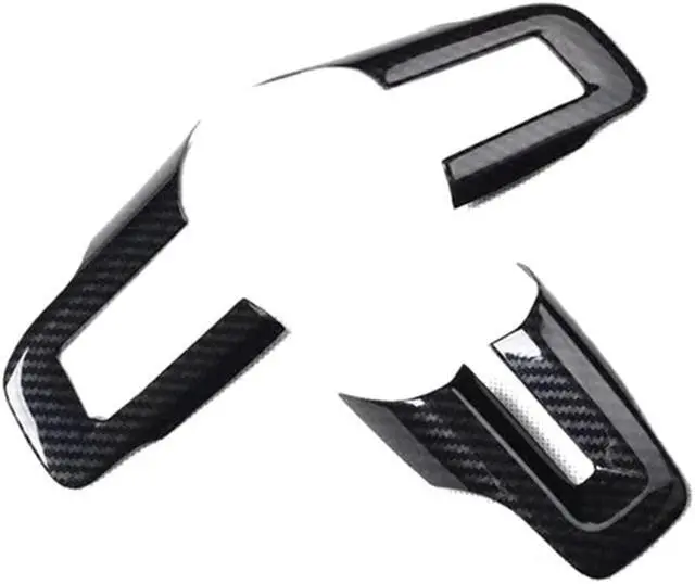 Alt view image 4 of 6 - Acaigel Carbon Fiber Look Interior Steering Wheel Cover Trim Sticker For Ford Mustang 15+