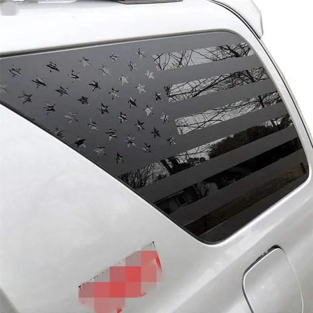 Alt view image 3 of 7 - Acaigel 2pc American Flag Window Decal Sticker Matte Black For 2003-2009 Toyota 4RUNNER