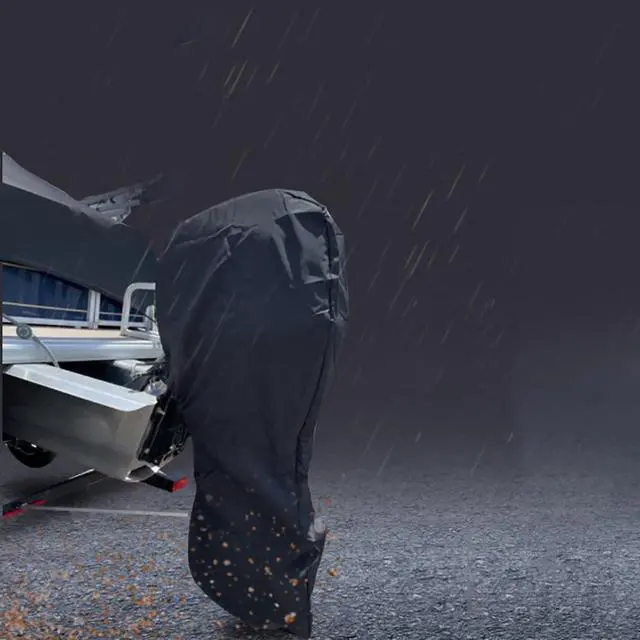 Alt view image 2 of 5 - FYUU Black 60-100HP Boat Full Outboard Motor Engine Storage Cover Full Surrounded Heavy Duty
