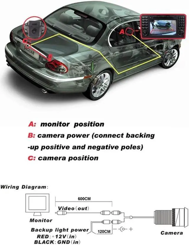 Alt view image 6 of 7 - Paiying Car 8Led Rear View Backup Camera For Mercedes Benz C Class W204 C300 C350 C63 Amg S204 Factory Oem Radio
