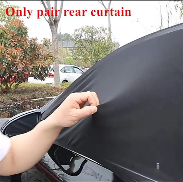 Alt view image 4 of 5 - Acaigel 2x 115x50cm Black Car SUV Rear Side Window Sunshade Visor Cover Anti-UV w/Zipper
