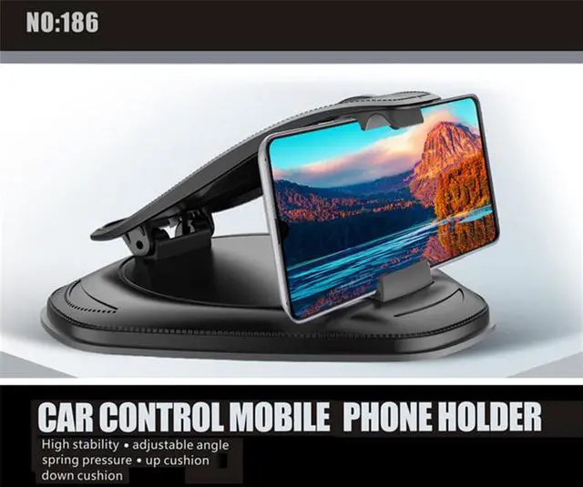 Alt view image 4 of 7 - Acaigel Black  Car Phone Mount Dashboard Holder Stand Sun Shade for iPhone 12 X