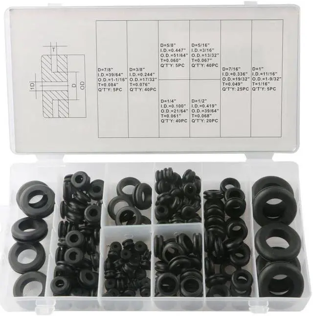 Alt view image 4 of 6 - 180x Rubber Grommet Car Hole Sleeve Plug Electrical Wire Protector Gasket Seal