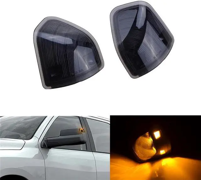 Alt view image 2 of 5 - Furulu Side Mirror Lights Turn Signal Smoked Amber LED For Dodge Ram 1500 2500 3500 etc