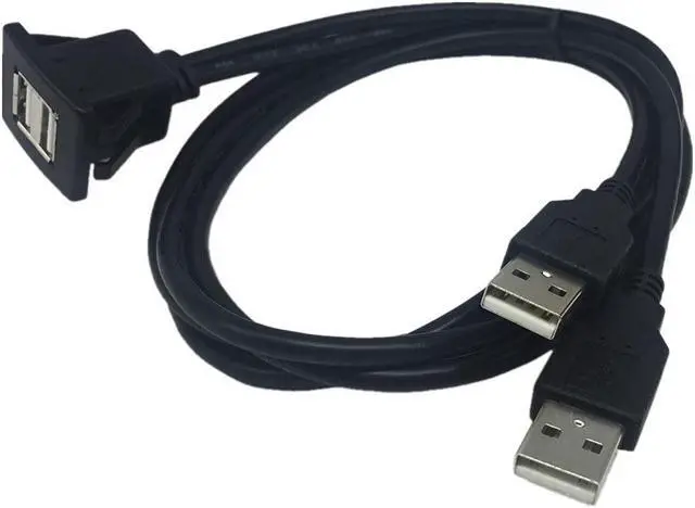 Alt view image 3 of 5 - Paiying 1 Meter USB 2.0 Dual Male To Female Car Dashboard Extension Cable