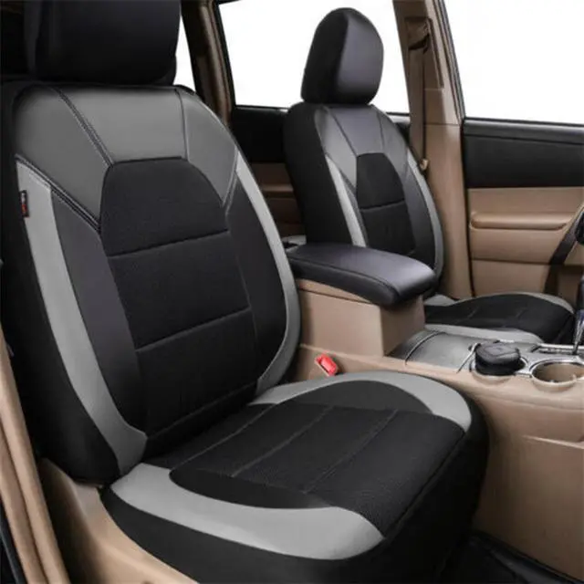Alt view image 4 of 7 - Paiying Full Set Waterproof PU Leather Diamond Lattice Styling Car Seat Covers