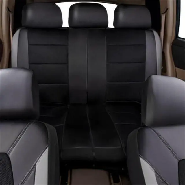 Alt view image 7 of 7 - Paiying Full Set Waterproof PU Leather Diamond Lattice Styling Car Seat Covers