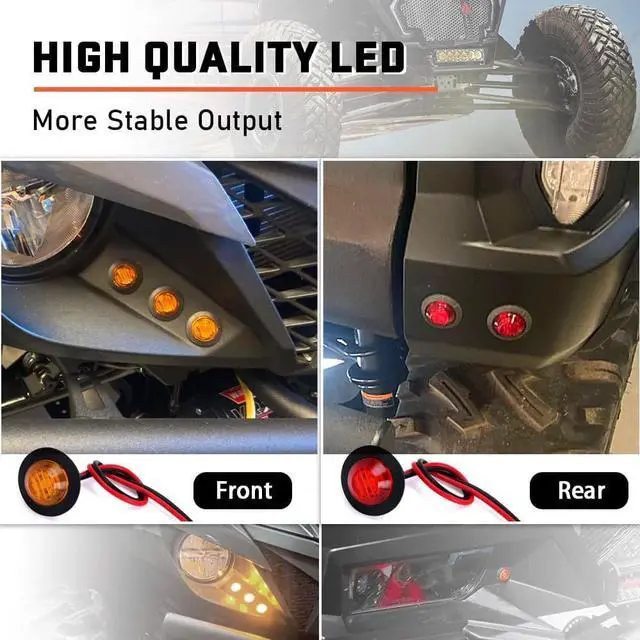 Alt view image 3 of 6 - Acaigel LED Turn Signal Light & Switch Relay Prewired Harness Kit for UTV/ATV Ranger RZR Pioneer 1000